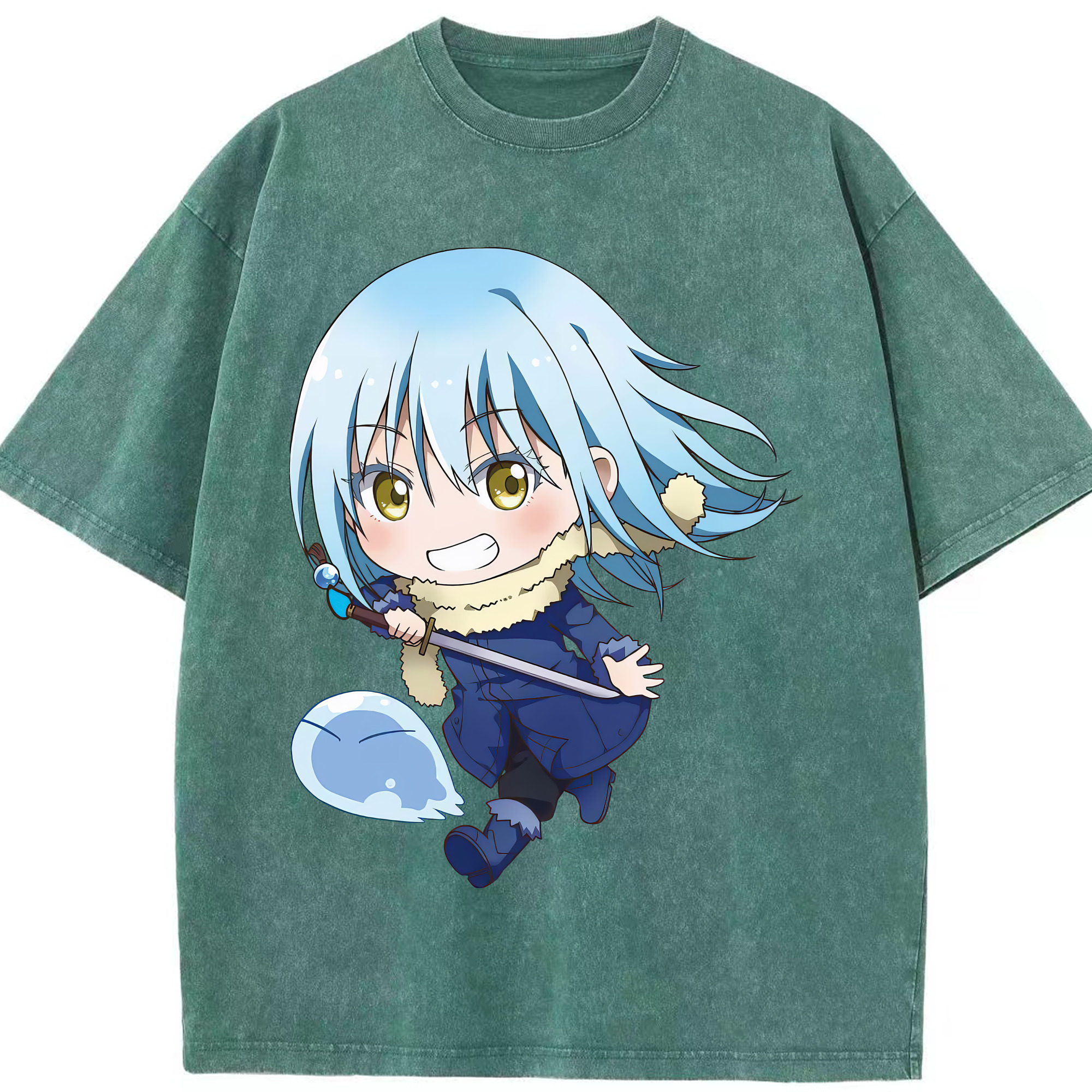 （画像用） 転スラ Regarding Reincarnated to Slime 綿100% ヴィンテージ風 半袖Tシャツ（フロントプリント）